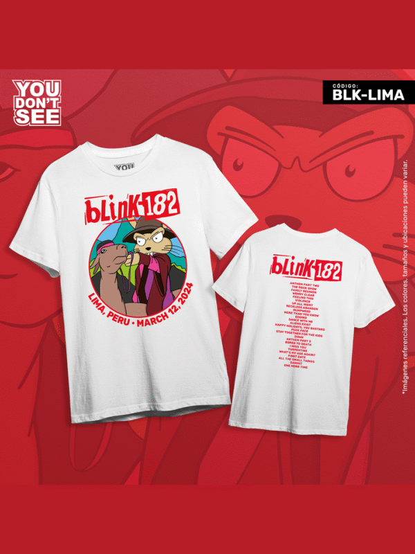 Polo blink-182 "Lima 2024" (con setlist)