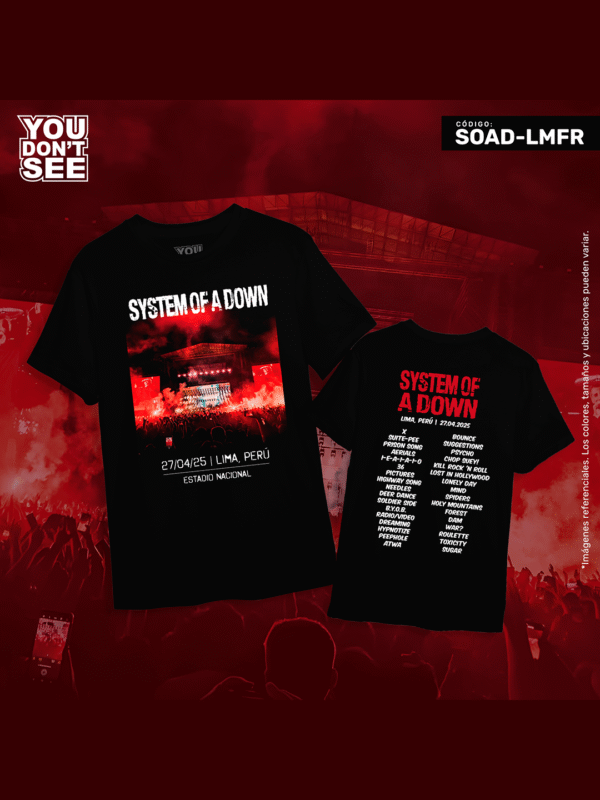 Polo System of a Down "Lima 2025" (con setlist)
