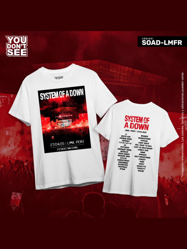 Polo System of a Down "Lima 2025" (con setlist)