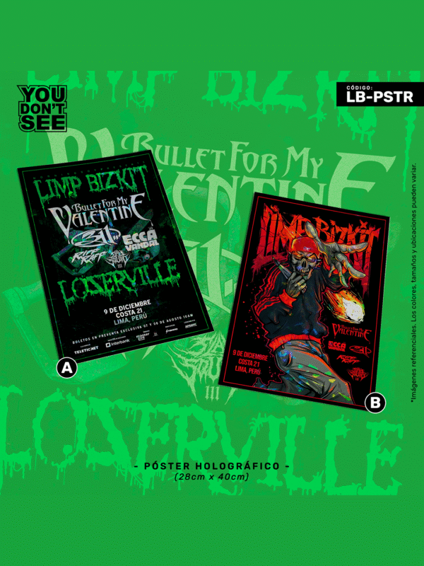 LB-PSTR Póster Limp Bizkit "Concierto Lima"