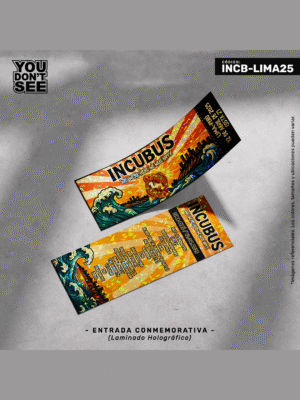 TK-INCB-LIMA25 Entrada conmemorativa Incubus (Setlist Lima 2025)